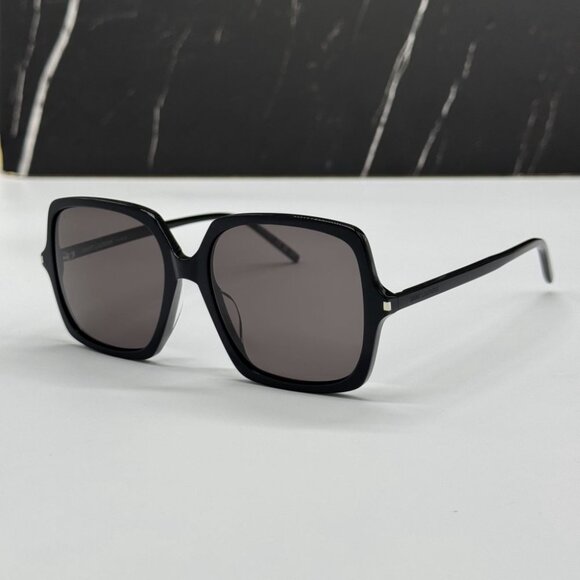 NEW SL591 001 SAINT LAURENT BLACK WOMEN SAINT LAURENT SUNGLASSES - Picture 2 of 10